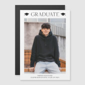 シンプル写真卒業 マグネット招待状 (正面/裏面)