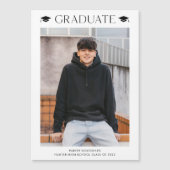 シンプル写真卒業 マグネット招待状 (正面)