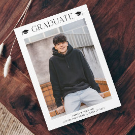 シンプル写真卒業 マグネット招待状