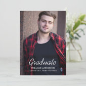 シンプル写真卒業 案内状 (スタンド正面)