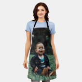 シンプル写真可愛いキッドカスタムパーソナライズされた エプロン (着用した状態)