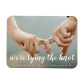 シンプル写真可愛い航海の結婚式の日付を保存 マグネット (横)