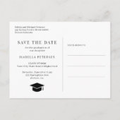 シンプル写真台本高校卒業 案内ポストカード (裏面)