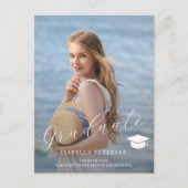 シンプル写真台本高校卒業 案内ポストカード (正面)