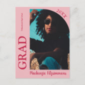 シンプル写真名門私立校風の招待状はがき ポストカード (正面)