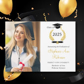 シンプル写真大学の卒業発表 招待状