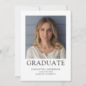 シンプル写真大学卒業 案内状 (正面)