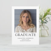 シンプル写真大学卒業 案内状 (スタンド正面)