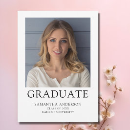 シンプル写真大学卒業 案内状