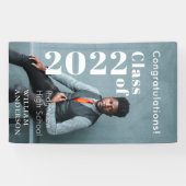 シンプル写真左はっきりした学卒業 横断幕 (横)