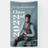 シンプル写真左はっきりした学卒業 横断幕 (縦)