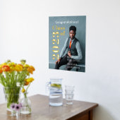 シンプル写真左はっきりした学卒業 箔ポスター (レイダウン (キッチン))