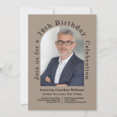 シンプル写真左70歳の誕生日パーティー 招待状 (正面)