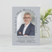 シンプル写真左70歳の誕生日パーティー 招待状 (スタンド正面)