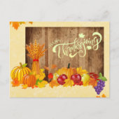 シンプル写真幸せな感謝祭の食の挨拶 ポストカード (正面)