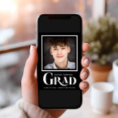 シンプル写真式はっきりしたブラック卒業 案内状