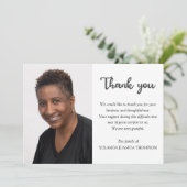 シンプル写真忌引追悼式悔やみや弔慰 サンキューカード (スタンド正面)