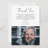 シンプル写真悔やみや弔慰書道ありがとう サンキューカード (正面)