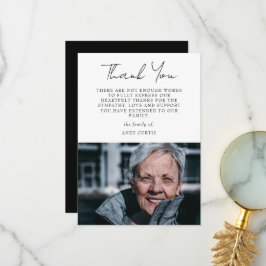 シンプル写真悔やみや弔慰書道ありがとう サンキューカード