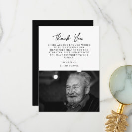 シンプル写真悔やみや弔慰書道サンキューカード サンキューカード