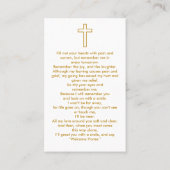 シンプル写真悔やみや弔慰葬儀祈りの言葉カード 名刺 (裏面)