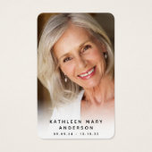 シンプル写真悔やみや弔慰葬儀記念カード (正面)