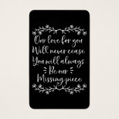 シンプル写真悔やみや弔慰葬儀記念カード (裏面)