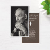 シンプル写真悔やみや弔慰葬儀記念祈りの言葉カード (デスク)