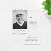 シンプル写真悔やみや弔慰葬儀記念祈りの言葉カード (デスク)