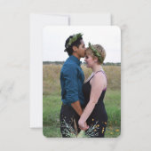 シンプル写真救冬のリース日結婚の セーブザデート (裏面)