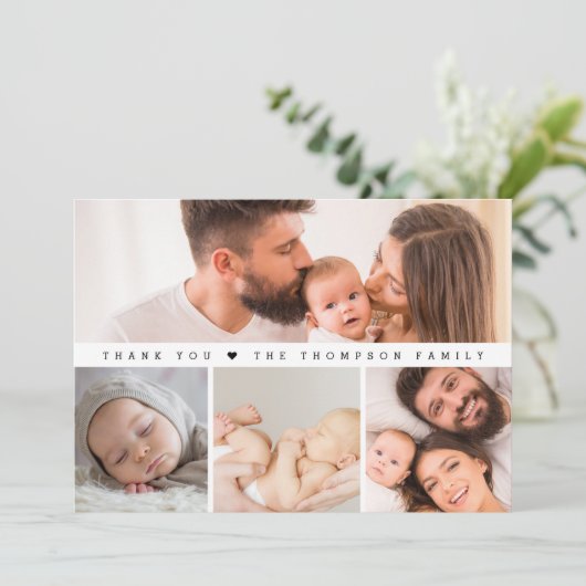 シンプル写真数々の赤ちゃんシャワー サンキューカード (スタンド正面)