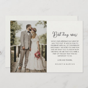 シンプル写真最高の「Day Ever」結婚 Thank You サンキューカード