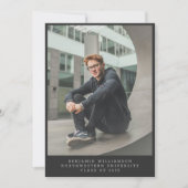 シンプル写真植字者ブラックタイポグラフィ院生 案内状 (正面)