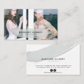 シンプル写真機グレーブラシストローク名刺 名刺 (正面/裏面)