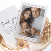 シンプル写真生まれたばかりのベビー誕生 サンキューカード