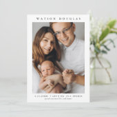 シンプル写真生まれたばかりのベビー誕生 案内状 (スタンド正面)