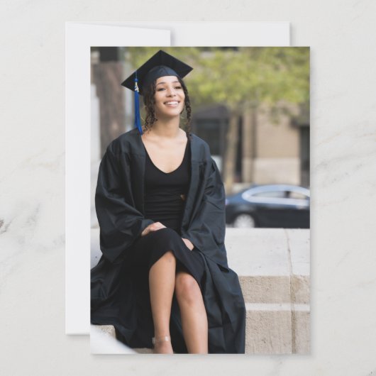 シンプル写真白黒卒業パーティー 招待状 (裏面)