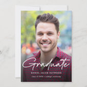 シンプル写真白黒卒業会 招待状 (正面)