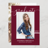 シンプル写真研究発表2022バーガンディ 案内状 (正面/裏面)