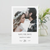 シンプル写真素朴保存日 招待状 (スタンド正面)
