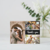 シンプル写真結婚ありがとう インビテーションポストカード (スタンド正面)