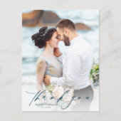 シンプル写真結婚ありがとう ポストカード (正面)