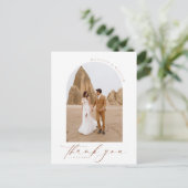 シンプル写真結婚ありがとう ポストカード (スタンド正面)