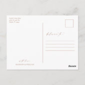 シンプル写真結婚ありがとう ポストカード (裏面)