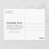 シンプル写真結婚ありがとう ポストカード (裏面)