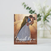 シンプル写真結婚ありがとう ポストカード (スタンド正面)