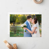 シンプル写真結婚のThank You Noteカード ノートカード (正面/裏面インサイチュ)