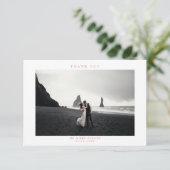 シンプル写真結婚サンキューカードピンク サンキューカード (スタンド正面)