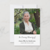 シンプル写真葬サンキューカード サンキューカード (正面)