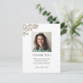 シンプル写真葬儀と悔やみや弔慰サンキューカード サンキューカード (スタンド正面)